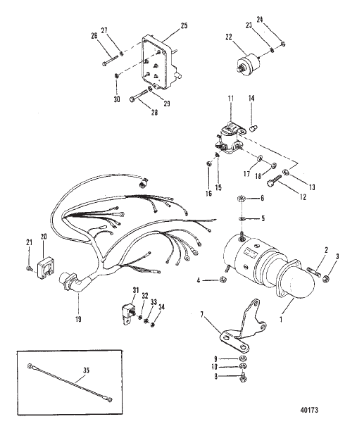 STARTER MOTOR AND WIRING HARNESS
