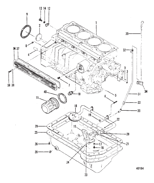 CYLINDER BLOCK OIL PUMP AND OIL PAN