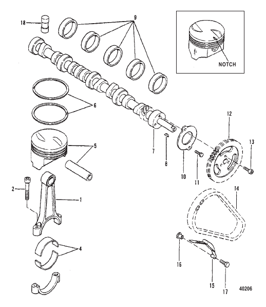 CAMSHAFT AND PISTON