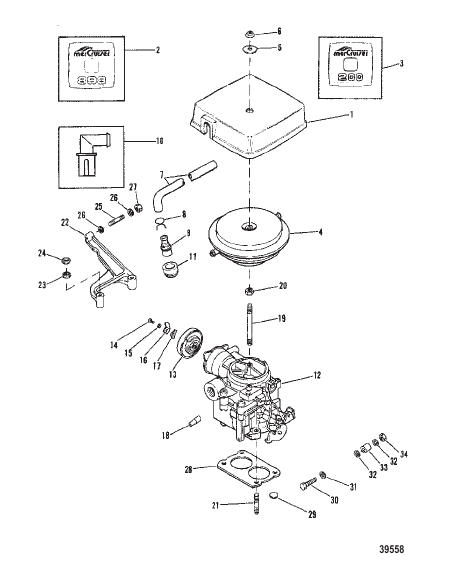 CARBURETOR AND THROTTLE LINKAGE (898-200)