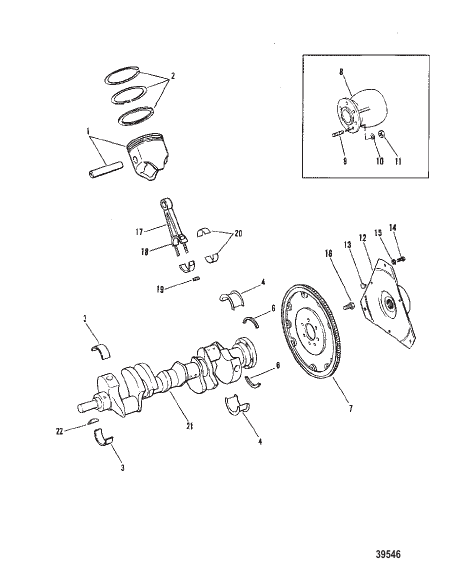 CRANKSHAFT AND PISTONS