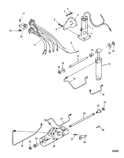 TRIM & TILT ASSEMBLY (BULLET CONNECTORS) (819762A4)