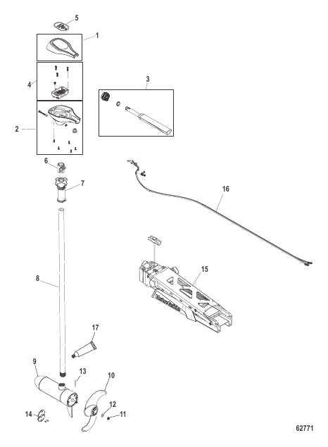 Complete Trolling Motor Hand Operated, Variable Speed