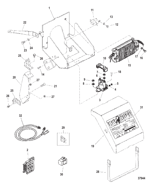 ELECTRICAL BOX AND COMPONENTS (S/N 0L002700 AND UP)