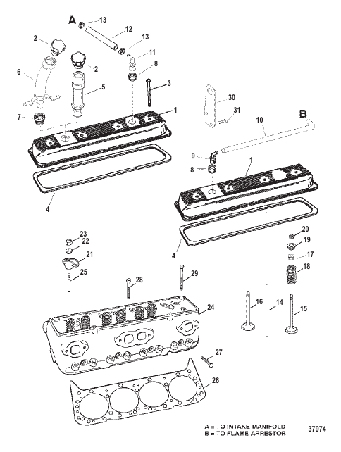 CYLINDER HEAD AND ROCKER COVER