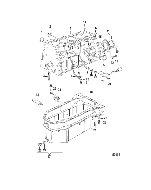 CYLINDER BLOCK, OIL SUMP