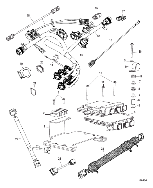 Harness and Bracket Assembly Dual Engine