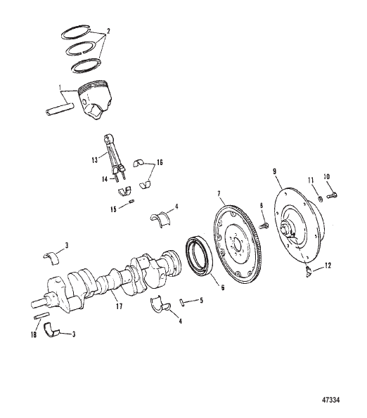 CRANKSHAFT PISTONS, AND CONNECTING RODS