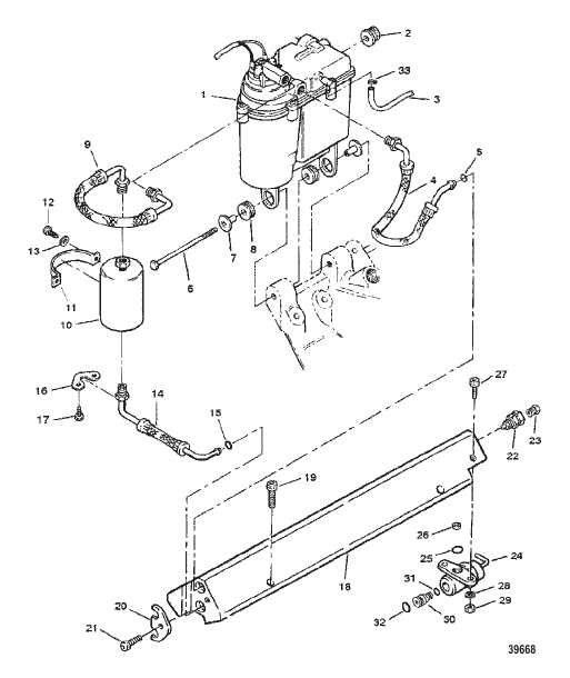 VAPOR SEPARATOR TANK AND FUEL RAIL SN & Below (See Note)