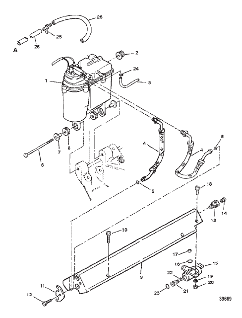 VAPOR SEPARATOR TANK & FUEL RAIL SN & Up (See Note)