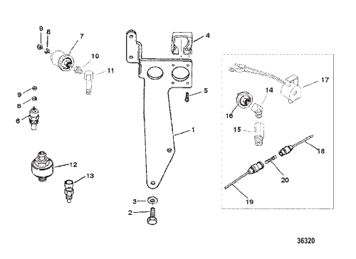 SENDERS AND HARNESS BRACKET