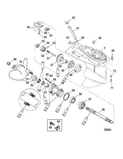Gear Housing Propeller Shaft - 2.41:1 Gear Ratio