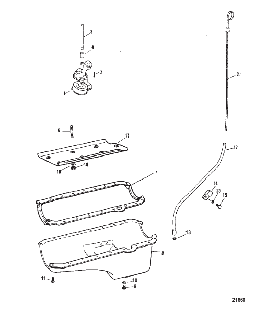 Oil Pan And Oil Pump (Serial # 0D725500 Thru 0D937011)