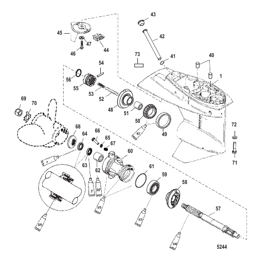 Gear Housing Propeller Shaft - 2.00:1 Gear Ratio