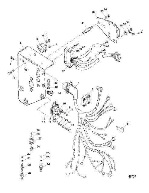 ELECTRICAL COMPONENTS (SERIAL # 0D763836 THRU 0F877725)