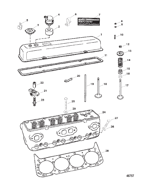 CYLINDER HEAD & ROCKER COVER (SN 0F348742 & BELOW)