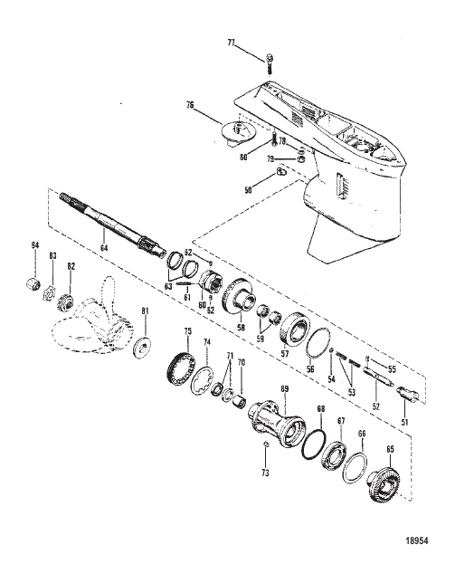 Gear Housing (Propshaft) 2:1 Ratio-14 Teeth Pinion Gear