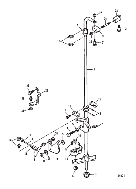 Towershaft and Throttle Linkage 0E000001 Thru 0E009499