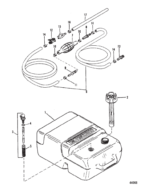 Fuel Tank and Line (Plastic - 6.6 Gallon)