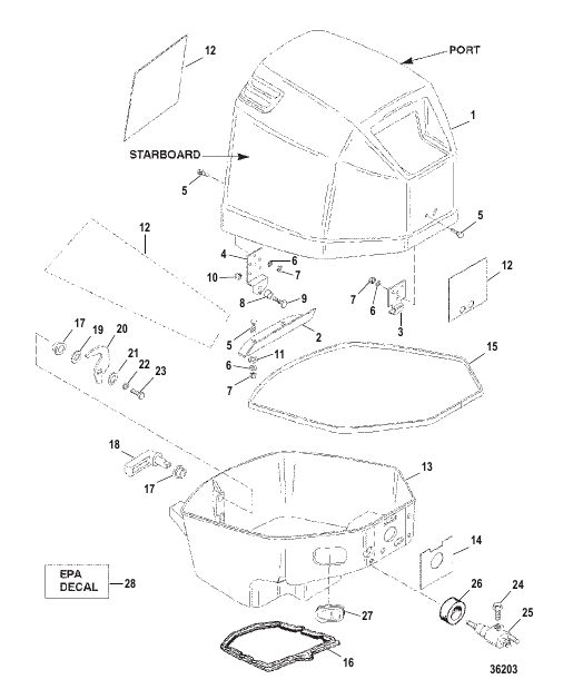 COWL ASSEMBLY TOP AND BOTTOM