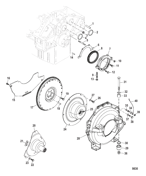 Cylinder Block (Flywheel Housing and Rear Main Seal)