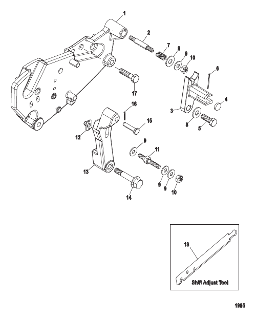 Shift Bracket (Bravo Engines)(SN-0M659999 and Below)