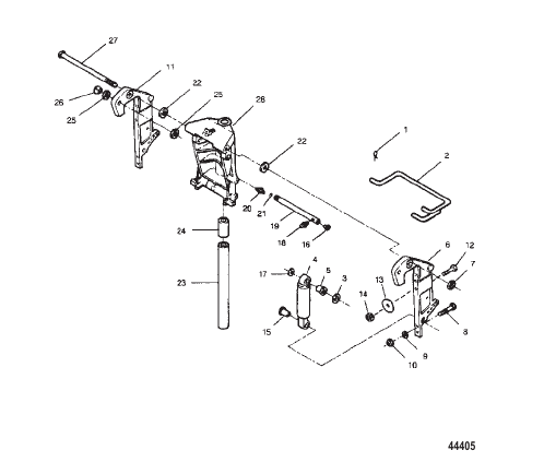 Swivel Bracket and Transom Bracket (Power Trim Models)