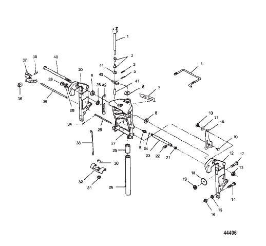 Swivel Bracket and Transom Bracket (Without Power Trim)