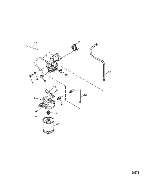 FUEL PUMP AND FUEL FILTER (0D725676 thru 0F877642)