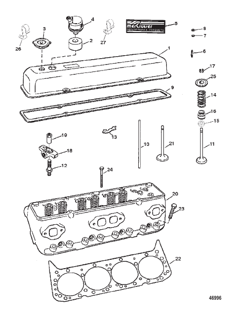 CYLINDER HEAD AND ROCKER COVER (0D456489 thru 0F615827)
