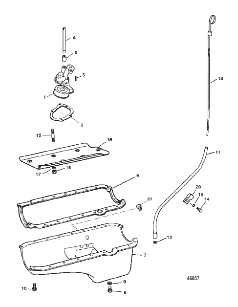 OIL PAN AND OIL PUMP (0D725676 thru 0F877642)