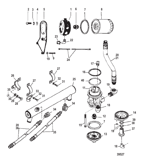 OIL COOLER, OIL FILTER AND ADAPTOR (0D456489 thru 0F348966 )