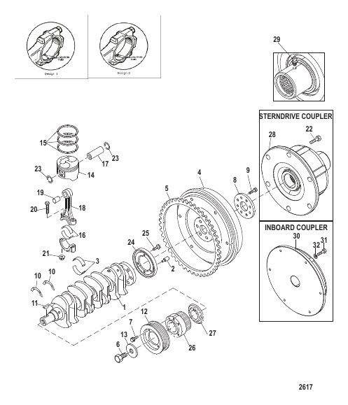 Crankshaft PISTONS, AND FLYWHEEL