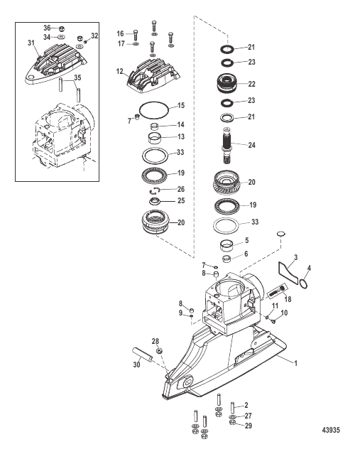 Driveshaft Housing and Drive Gears