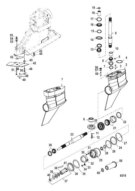 Gear Housing (Bravo I XR/SportMaster)(0M955633 and Below)
