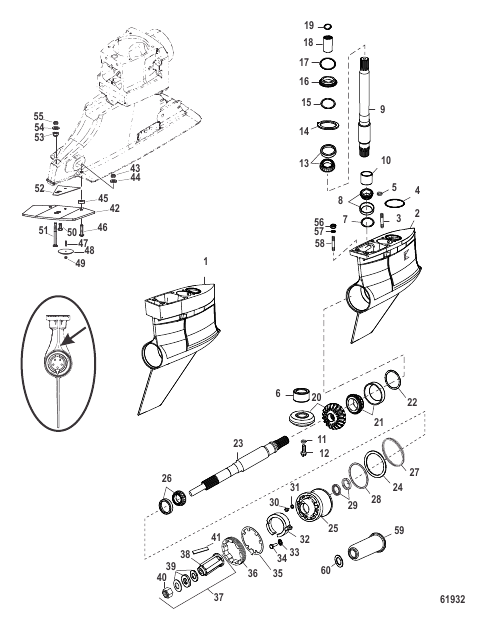 Gear Housing (Bravo I XR/SportMaster/Sport)(0M955634 and Up)
