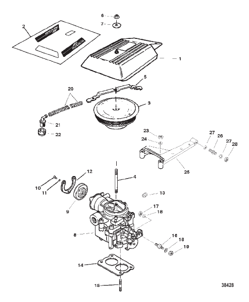CARBURETOR AND THROTTLE LINKAGE (2 BARREL)