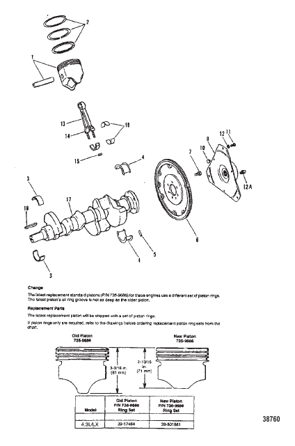 CRANKSHAFT AND PISTONS