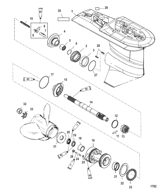 Gear Housing Propshaft 2.33:1 0T622485/ 0P222545 and Up