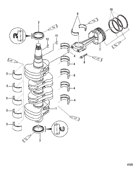 Crankshaft, Pistons and Connecting Rods
