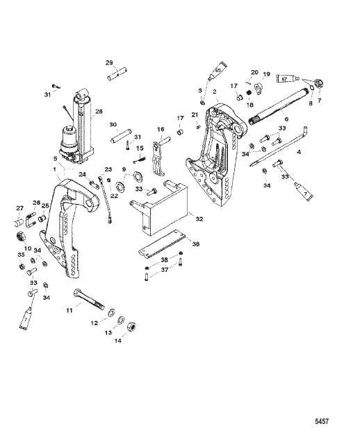 Transom Bracket (SN- USA 0T800999/ BEL 0P267999 and Below)
