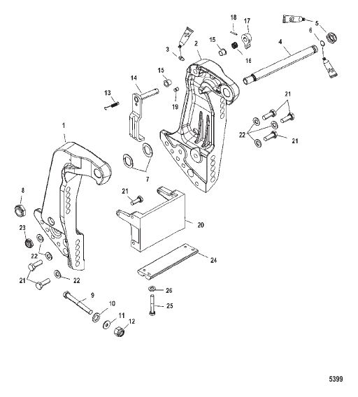 Transom Bracket (S/N USA-0T800999/ Bel-0P267999 and Below)