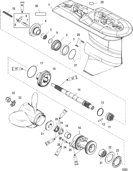 Gear Housing (Prop Shaft - 2.31:1 - S/N-0T625303 and below)