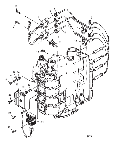 Electrical Components Ignition Coil and ECU Mounting