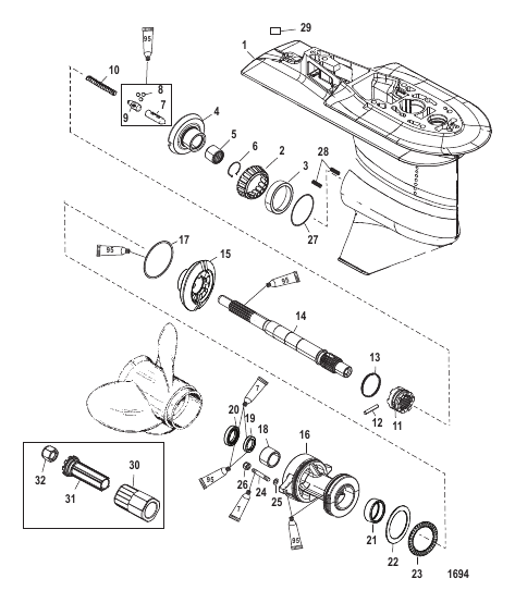 Gear Housing Propeller Shaft - 2.07:1 Gear Ratio