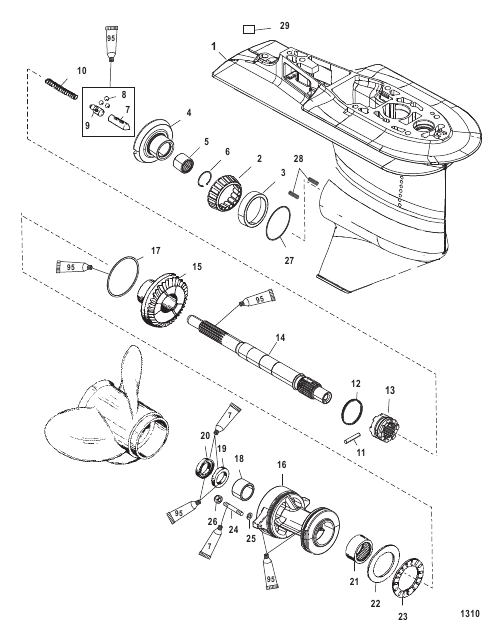 Gear Housing (Propshaft) (2.07:1) (S/N-0T590053 And Below)
