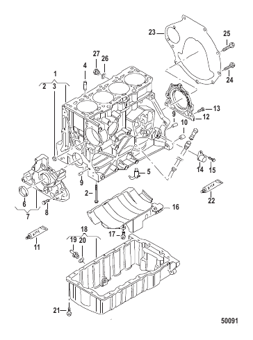 CYLINDER BLOCK w/ Pistons and Oil Sump
