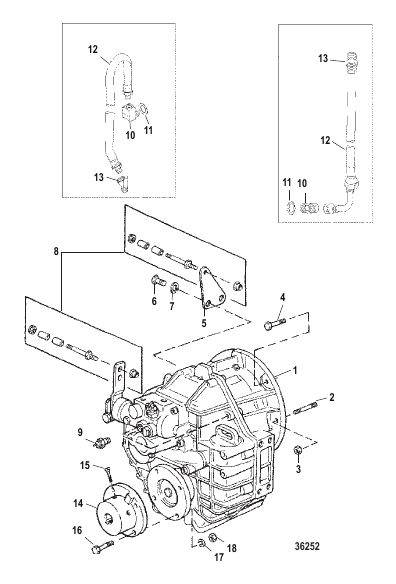 TRANSMISSION AND RELATED PARTS (INBOARD)