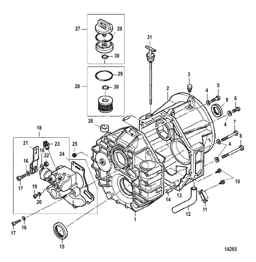 TRANSMISSION (DOWN ANGLE)(INBOARD)