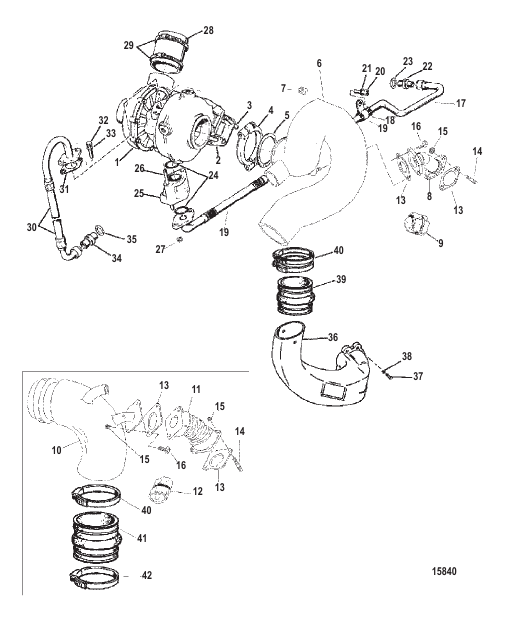 Turbocharger And Exhaust Elbow